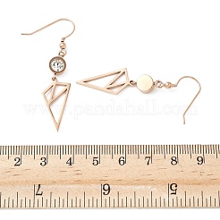 304 Stainless Steel Triangle Dangle Earrings&nbsp;EJEW-Z129-07RG