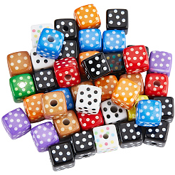 48Pcs Opaque Printed Acrylic Beads&nbsp;OACR-SC0002-92
