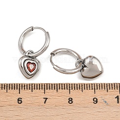 316 Surgical Stainless Heart Hoop Earrings&nbsp;EJEW-C160-16