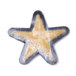 機械刺繍布地アイロンワッペン  マスクと衣装のアクセサリー  アップリケ  スター  きいろ  34~36x35~39x1.5~2mm&nbsp;FIND-T030-030B