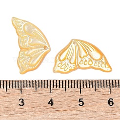 天然の黄色い貝殻の彫刻ペンダント  蝶の羽のチャーム  ゴールド  20x11.5x2mm  穴：1mm&nbsp;SSHEL-C012-17