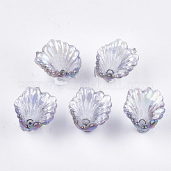 透明なアクリルビーズキャップ  ABカラー  花  ミックスカラー  10x12x12mm  穴：1.2mm  約1960個/500g&nbsp;TACR-T007-01