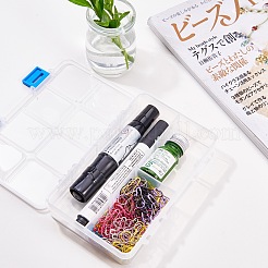 オーガナイザー収納プラスチックボックス  長方形  透明  16.3x10.7x3cm  1つのコンパートメントさ：4.5x3.8cm  8区画/ボックス  8個/セット&nbsp;CON-BC0001-06