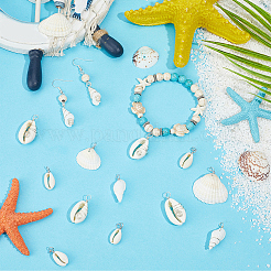 90Pcs 6 Styles Natural Mixed Shell Pendants&nbsp;PALLOY-BM00007