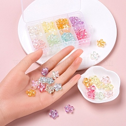 透明なアクリルビーズ  ABカラー  花  ミックスカラー  14.5x15.5x7mm  穴：1.8mm  6.7グラム  約9~10PCS /カラー&nbsp;TACR-YW0001-47