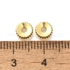 真鍮製スペーサービーズ  鉛フリー＆カドミウムフリー  18KGP本金メッキ  フラットラウンド  6x1.5mm  穴：1.2mm&nbsp;KK-D339-03G
