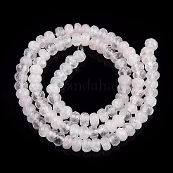 天然石ローズクォーツビーズ連売り  多面カット  ロンデル  6x4mm  穴：1mm  約101個/連  15.7インチ&nbsp;X-G-R402-4x6-16