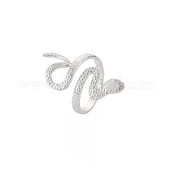 304ステンレススチール製スネークワイドオープンカフリング（女性用）  ステンレス鋼色  usサイズ6 3/4(17.1mm)&nbsp;X-RJEW-S405-160P