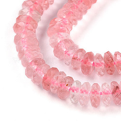 チェリークォーツガラスビーズ連売り  多面カット  ロンデル  5x2mm  穴：0.8mm  約174~177個/連  15.35~15.55''（39~39.5センチメートル）&nbsp;G-T141-61