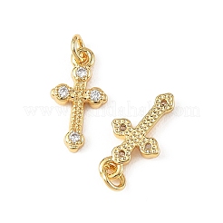 SHEGRACE Brass Micro Pave Clear Cubic Zirconia Pendants&nbsp;XGRQ2O081-451G