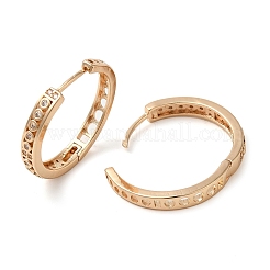 Brass Micro Pave Cubic Zirconia Hoop Earrings&nbsp;EJEW-M238-84KCG