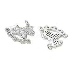SHEGRACE Brass Micro Pave Cubic Zirconia Pendants&nbsp;XGRQ3D505-495P