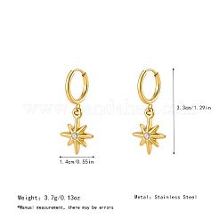 304 Stainless Steel Micro Pave Cubic Zirconia Hoop Dangle Earrings for Women&nbsp;MS6210-4