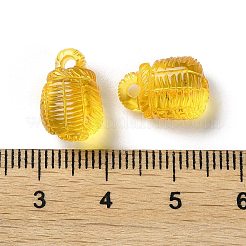 天然バルト産琥珀のバスケットチャーム  12~14x10~12x5~6.5mm  穴：1.5mm&nbsp;G-NH0001-04