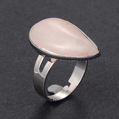 Adjustable Gemstone Brass Rings&nbsp;X-RJEW-N024-02H