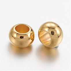 真鍮製スペーサービーズ  カドミウムフリー＆鉛フリー  ロンデル  金色  サイズ：直径約6mm  厚さ4mm  穴：3mm&nbsp;KK-Q083-G