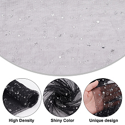 Polyester Silver Stamping Star Mesh Lace Fabric&nbsp;OCOR-BC0005-53B