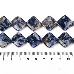 天然ブルースポットジャスパービーズ連売り  ねじれた菱形  19~19.5x19~19.5x5~5.5mm  穴：1mm  約21個/連  15.83''（40.2センチメートル）&nbsp;G-L239-17