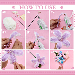 DIY造花キット  ホットメルトプラスチックグルースティックを含む  綿紐造花芯入り石膏  ABSプラスチックビーズ  ポリエステルソフトコーラルベルベット糸  ミックスカラー  270x7mm&nbsp;DIY-PH0035-19