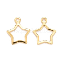 ステンレススチールチャーム201個  スター  24KGP本金メッキ  13x11x0.8mm  穴：1.2mm&nbsp;LS-STAS-K217-05G