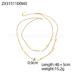 304 Stainless Steel Double Layer Necklaces&nbsp;STAS-OY013-96G