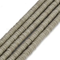 天然石瑪瑙ビーズ連売り  染め  ヒシビーズ  フラットラウンド/ディスク  ダークカーキ  4.5x1.5mm  穴：0.7mm  約270個/連  15.75''（40センチメートル）&nbsp;GG-CBEB71A-01F