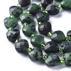 Natural Rudy in Zoisite Beads Strands&nbsp;G-E560-T01