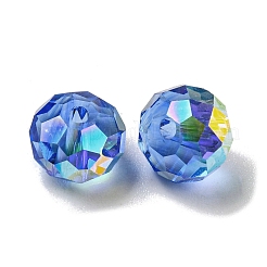 電気メッキガラスビーズ  ロンデル  藤紫色  8x6mm  穴：1.6mm  100個/袋&nbsp;EGLA-Z004-01B-11