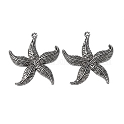 合金ペンダント  カドミウムフリー＆ニッケルフリー＆鉛フリー  ヒトデ/海星  ガンメタ色  49x43.5x4.5mm  穴：2.5mm&nbsp;PALLOY-A18886-B-FF