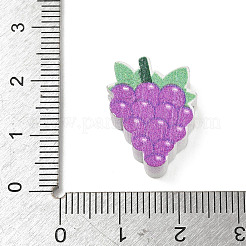 プリントウッドビーズ  フルーツ  ブドウ  19.5x15.5x6mm  穴：2mm&nbsp;WD-CBA29C7-02B