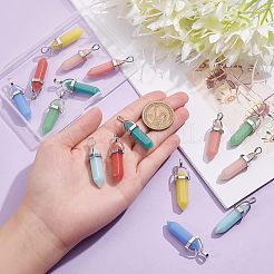 16Pcs 8 Colors Synthetic Luminous Stone Pendants&nbsp;FIND-CA0005-30