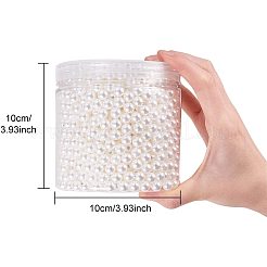ABSプラスチックパール調ラウンドビーズ  染め  穴なし/ドリルなし  ホワイト  8mm  約1500個/箱&nbsp;PH-MACR-F033-8mm-24