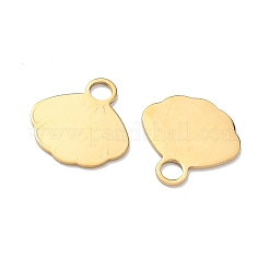 304ステンレスペンダント  イオンプレーティング（ip）  18KGP本金メッキ  シェル形状  17x16x0.8mm  穴：3.4mm&nbsp;STAS-Z184-14G-02