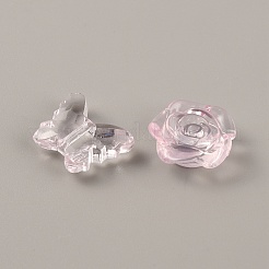 透明なアクリルビーズ  花＆蝶  ピンク  12~32x12~43x4~9mm  穴：1.2~3mm  30 G /袋&nbsp;OACR-WH0037-01H
