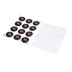 5 Sheets Circle with Word Cheers to 40 Years PVC Waterproof Decorative Sticker Labels&nbsp;PL-XCP0001-02