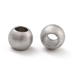 変色しない201ステンレススチールビーズ  ラウンド  ステンレス鋼色  6x4.5mm  穴：3mm&nbsp;STAS-STAS-Z039-02J-P