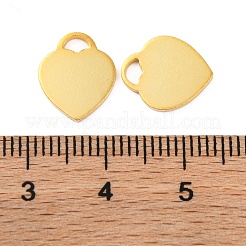 スターリングシルバーのハートチャーム925個  ゴールドカラー  12x10x1mm  穴：3.5x2mm&nbsp;STER-F057-03G-02