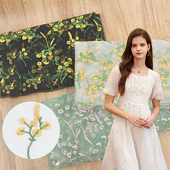 Flower Pattern Polyester Embroidery Lace Fabric&nbsp;AJEW-WH0314-267