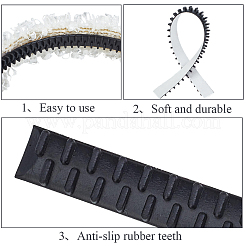 プラスチック製のしっかりしたヘッドバンド滑り止めストリップ22個  ブラック  160x8x3.5mm&nbsp;DIY-CY0003-03A