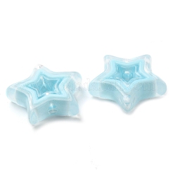 アクリルビーズ  二層ビーズ  スター  ミックスカラー  21.5x22x6mm  穴：3mm&nbsp;X-SACR-G033-02-M