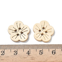 Carved 4-hole Basic Sewing Button in Flower Shape&nbsp;NNA0YYS