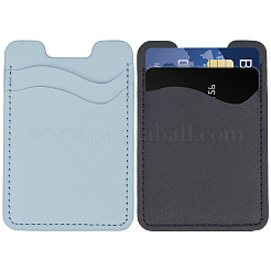 2Pcs 2 Colors Self-Adhesive PU Leather ID Card Holder&nbsp;AJEW-CN0007-49