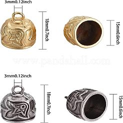 Tibetan Style Alloy Cord Ends&nbsp;TIBEP-CA0001-01-NR