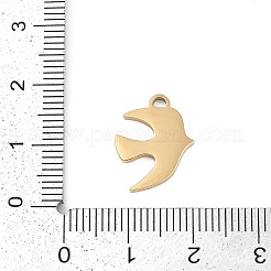 304ステンレスペンダント  鳥のチャーム  イオンプレーティング（ip）  18KGP本金メッキ  16x12.5x1.5mm  穴：1.6mm&nbsp;STAS-I325-125G