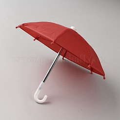 ミニポリエステル人形傘  ステンレスとプラスチックの傘  人形作り用品  DIY人形のアクセサリー用  ファイヤーブリック  215x60x19mm&nbsp;AJEW-WH0314-462C