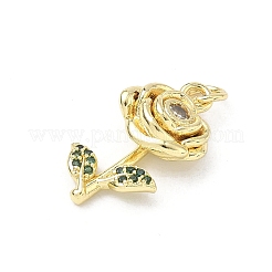 Brass Micro Pave Cubic Zirconia Pendants&nbsp;KK-H255-26G