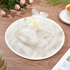 Imitation Linen Cloth Hat Fascinator Base&nbsp;AJEW-WH0314-493