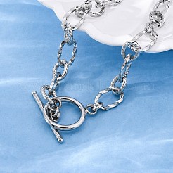 304 Stainless Steel Twisted Ovel Link Chain Bracelets for Women&nbsp;BJEW-A036-09P