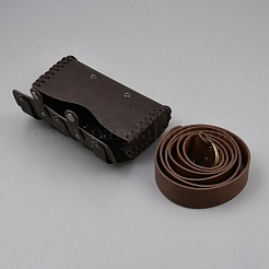 レザーウエストバッグとベルトセット  合金バックル  コーヒー  175x100x45mm&nbsp;AJEW-WH20816-223A