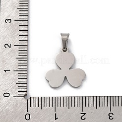 304ステンレススチールチャーム  ステンレス鋼色  レーザー切断  花  16x15x1.5mm  穴：5x3mm&nbsp;STAS-Z114-03P-04